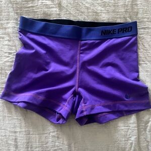 Nike Pro Women's 3" Dri-fit Shorts Purple Size Medium